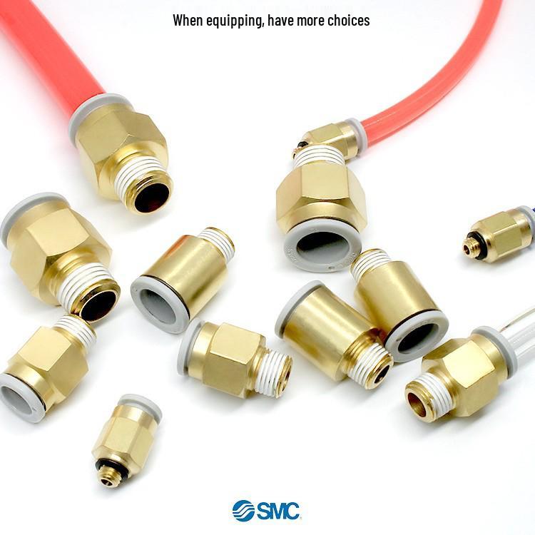SMC Air Hose Quick Connector KQ2H06-M5A Straight-Through Threaded, Compatible with KQ2S Sizes 08/04/10/12-M5A/01/02AS.