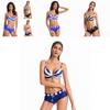 Premium Quality 2 Pcs Summer Ladies Push Up Swimwear Stripe Bikini Set For Women