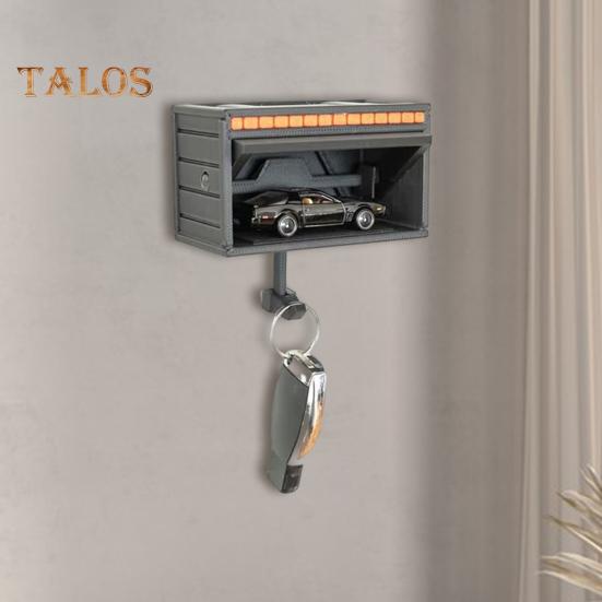Wall Mount Key Holder Car Garage with Opening Door Easy Installation 3D Key Holder Storage Rack for Entryway