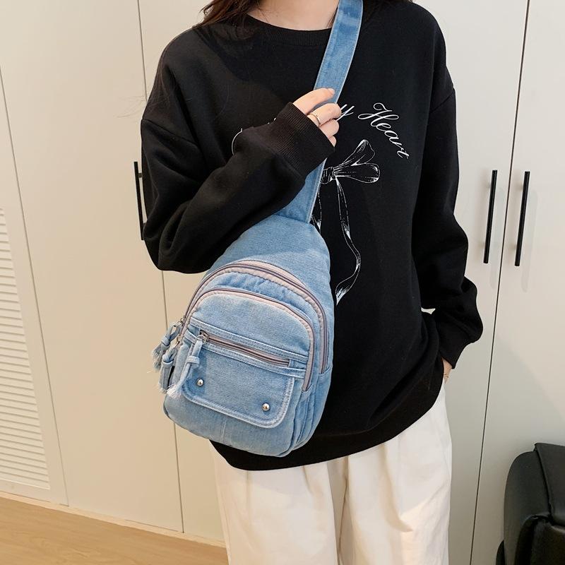 Denim Bag Women Chest Bag Crossbody Bag