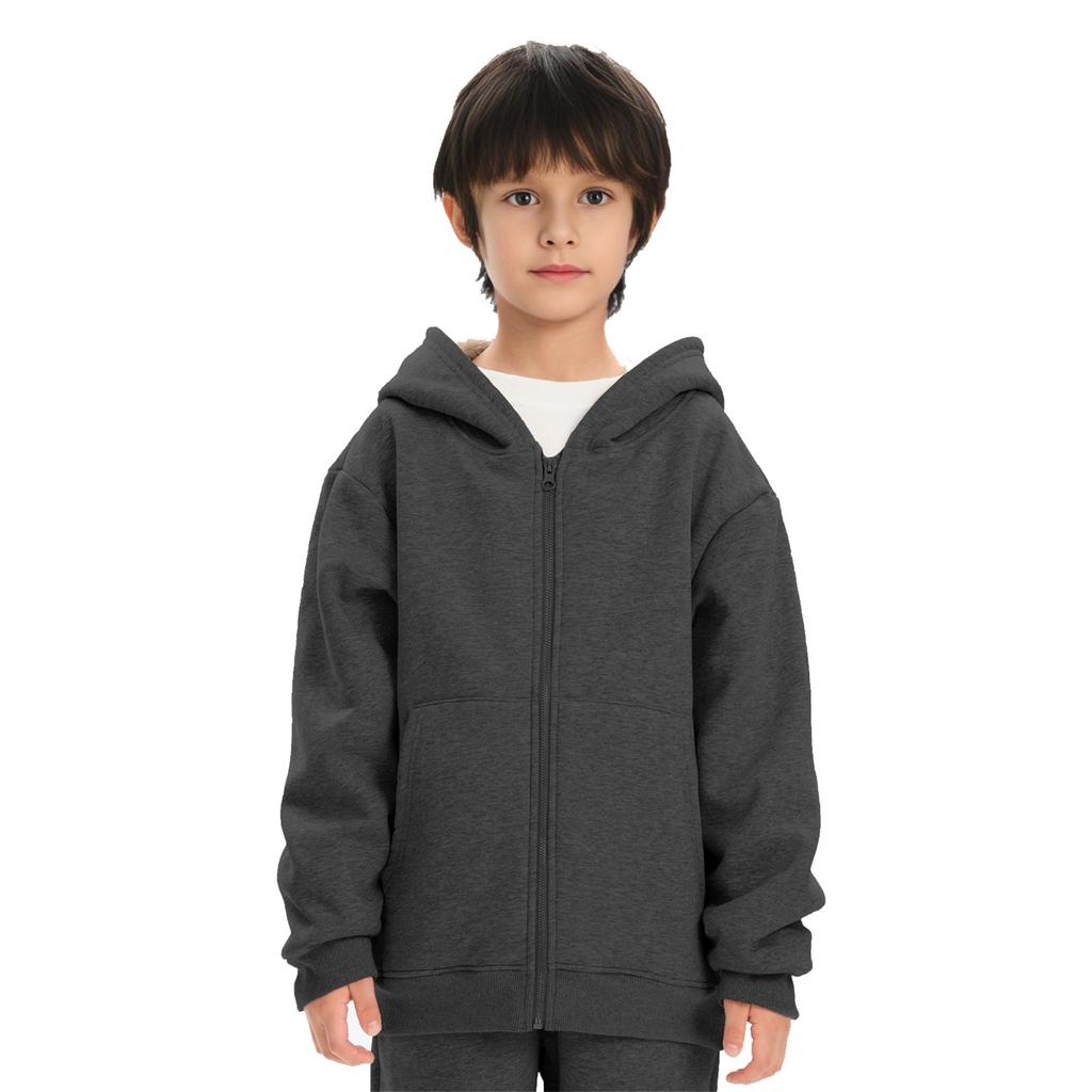 Winter Boys' And Girls' Fleece Hooded Sweatshirt Medium And Large Lamb Fleece Warm Jacket