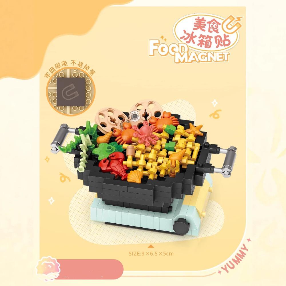 LOZ Mini Magnet de Frigider Creativ Blocuri de Construcție Oraș Oden Hot Pot Friptură Model Asamblare Decorațiuni Jucării Cărămizi Copii Cadou DIY