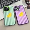 Laser Phone Case For iPhone 16 Pro Max 15 14 Plus Pro Max 11 12 13 Mini Pro Max Cover Red Striped Lemon Pattern Shockproof Shell