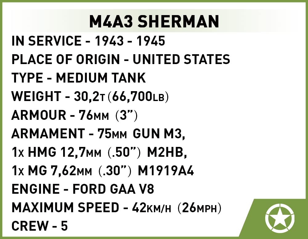 COBI M4A3 SHERMAN 2570