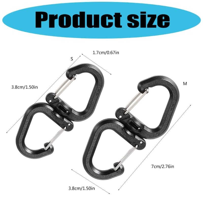 Spring Clip Key Hook Buckle Belt Key Holder Carabiner Hook with Lock 360 Degree Rotation S Shape Carabiner Keychain Clip
