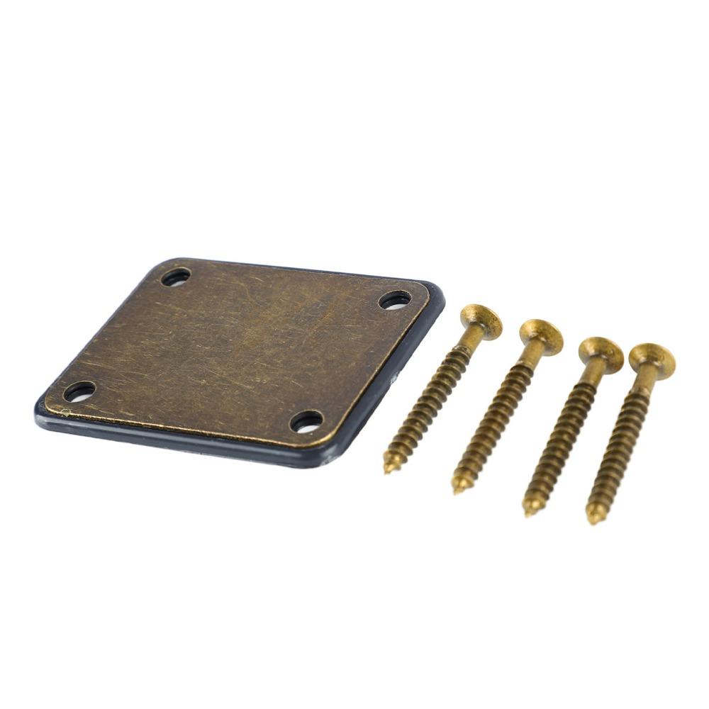 4 Holes Guitar Neck Plate Metal+Plastic Material Neck Joint Plate For Electric Guitar