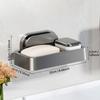 Suction Cup Soap Dish Wall Mounted Bathroom Storage Organizer No Drilling Required