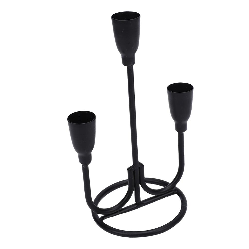 Three Head Candle Holder Iron Exquisite Candlestick Holder for Coffee Table Fireplace Decoration