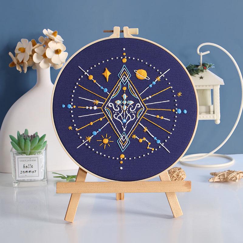 Celestial Embroidery DIY Kit: Moon, Sun & Universe Design