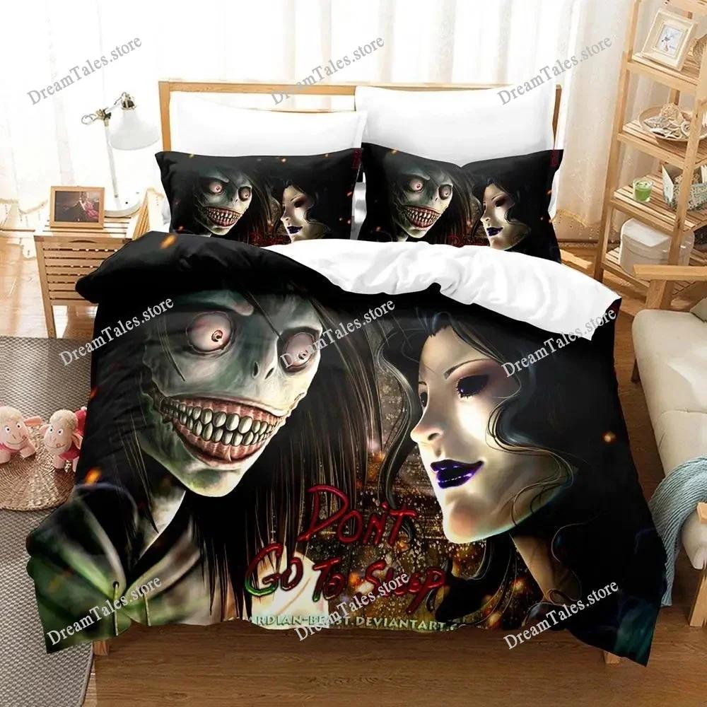 New Jeff and Jane Creepypasta Bedding Sets Exquisite Bed Supplies Set Duvet Cover Comforter Set Bedding Set Luxury Birthday Gift