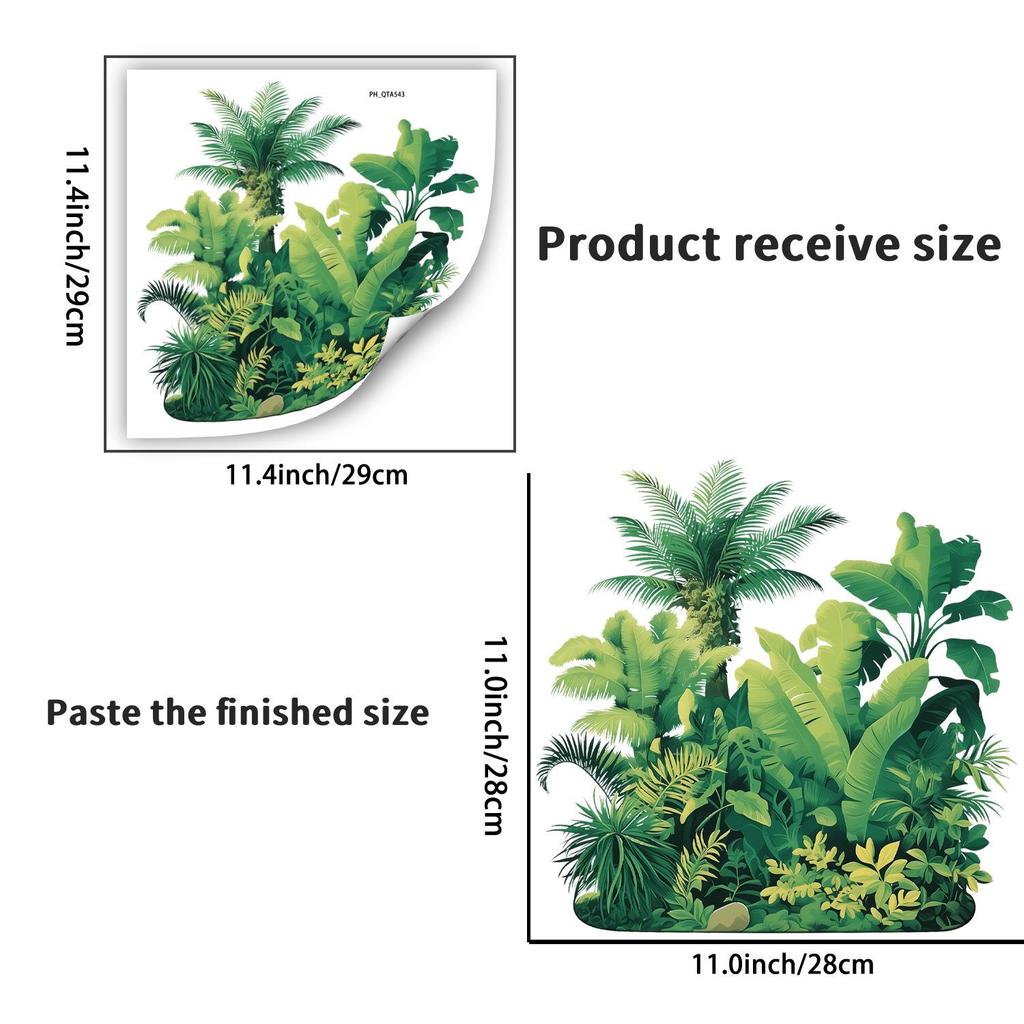 Green Plant Bathroom Toilet Self-Adhesive Wall Stickers Decoration