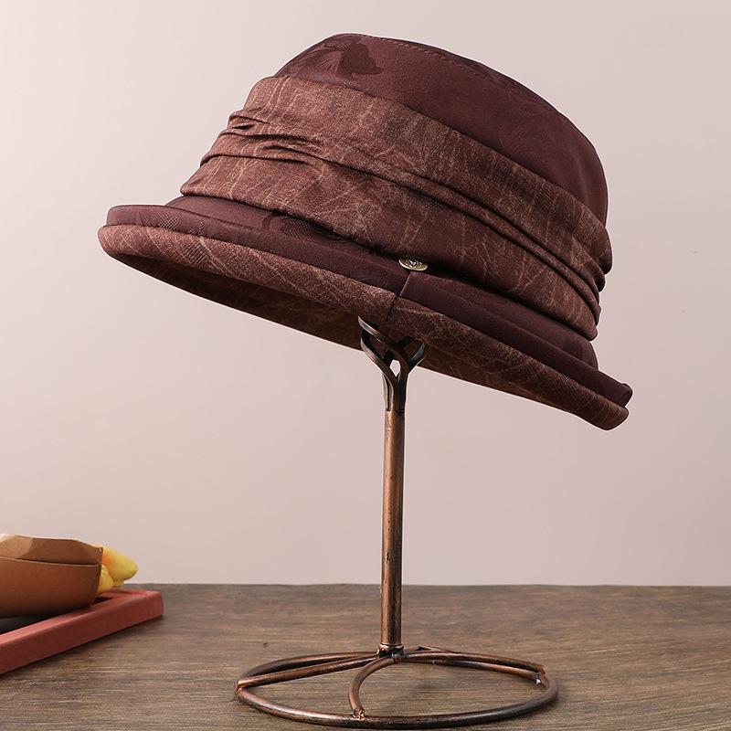 Autumn and Winter New Middle-aged Elderly Thermal Basin Hat Fashionable Versatile Grandma Hat Elegant Temperament Mother Bucket Hat