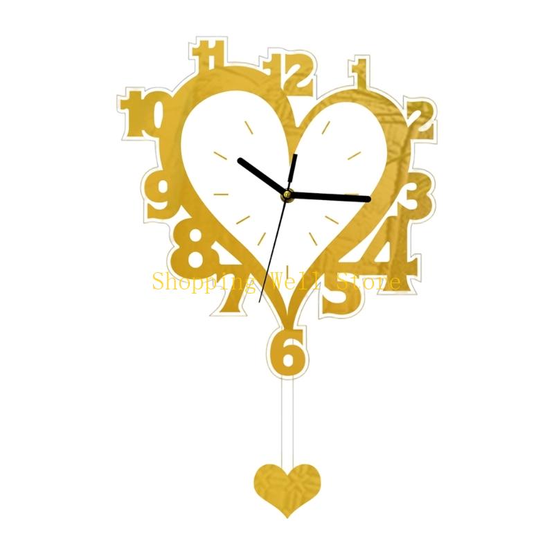 KX4B Wall Clock,Rustics Wall Clock Battery Operated Silents None Ticking Clock Decorative Clock for Kitchen,Bathroom Decors золотой