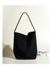 Guangzhou Women's High-End Frosted Leather Bucket Bag - Versatile, Solid Color, Large Capacity Handbag for Commutes