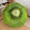 1pc Kiwi Fruit Fashionable Automatic Opening/Closing Folding Umbrella with 8 Iron Bones, Plastic Handle yy251015056