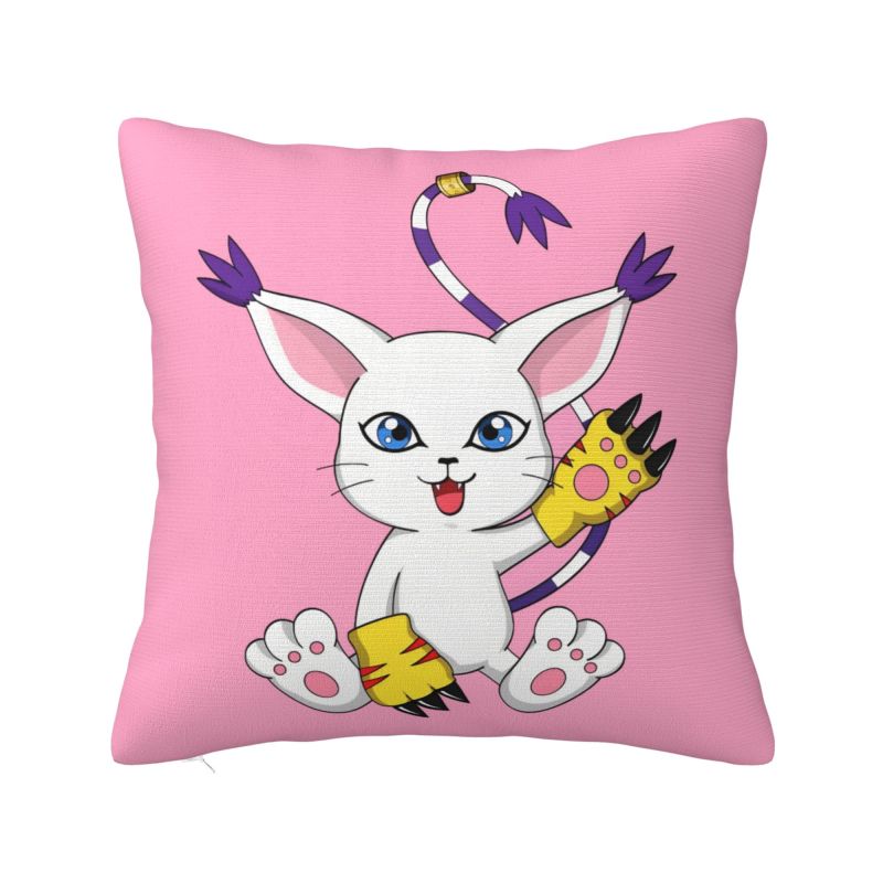 

Custom Luxury Gatomon Cushion Cover for Sofa Soft Adventure Anime Throw Pillow Case 30cmx30cm