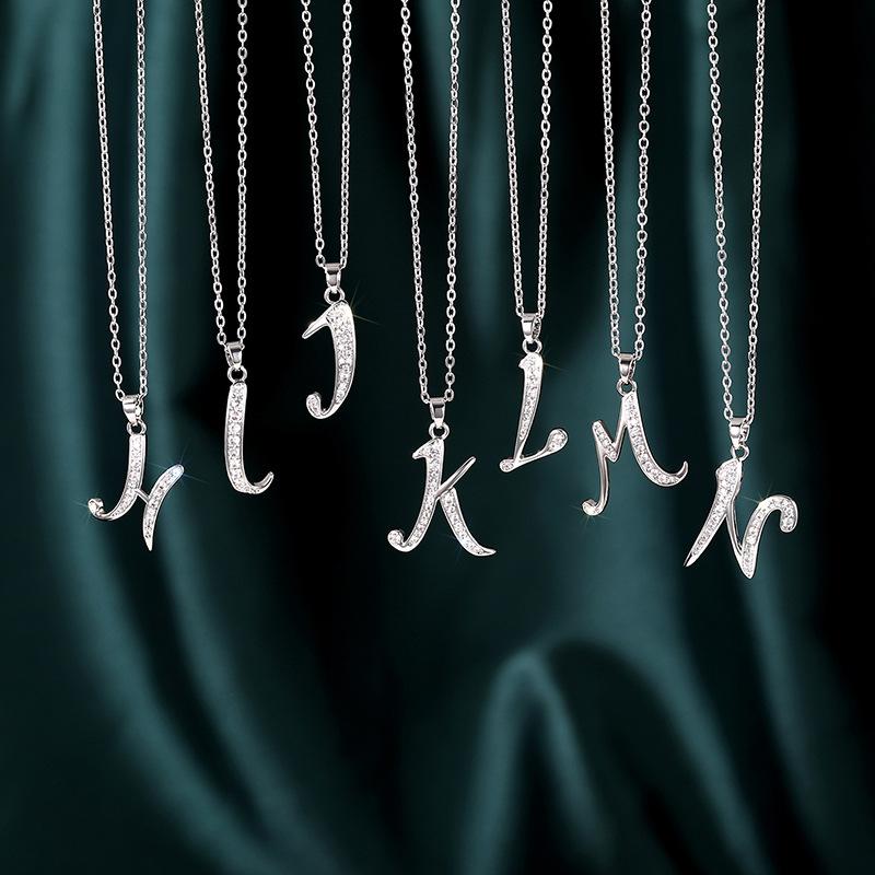 New Design 26 English Letter Zircon Pendant Necklace Trendy Temperament Personality Necklaces Fashion Jewelry Gift