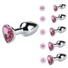 XXS-L Analplug Herz Edelstahl Kristall Analplug Abnehmbarer Buttplug Stimulator Analsexspielzeug Prostata-Massagegerät Dildos