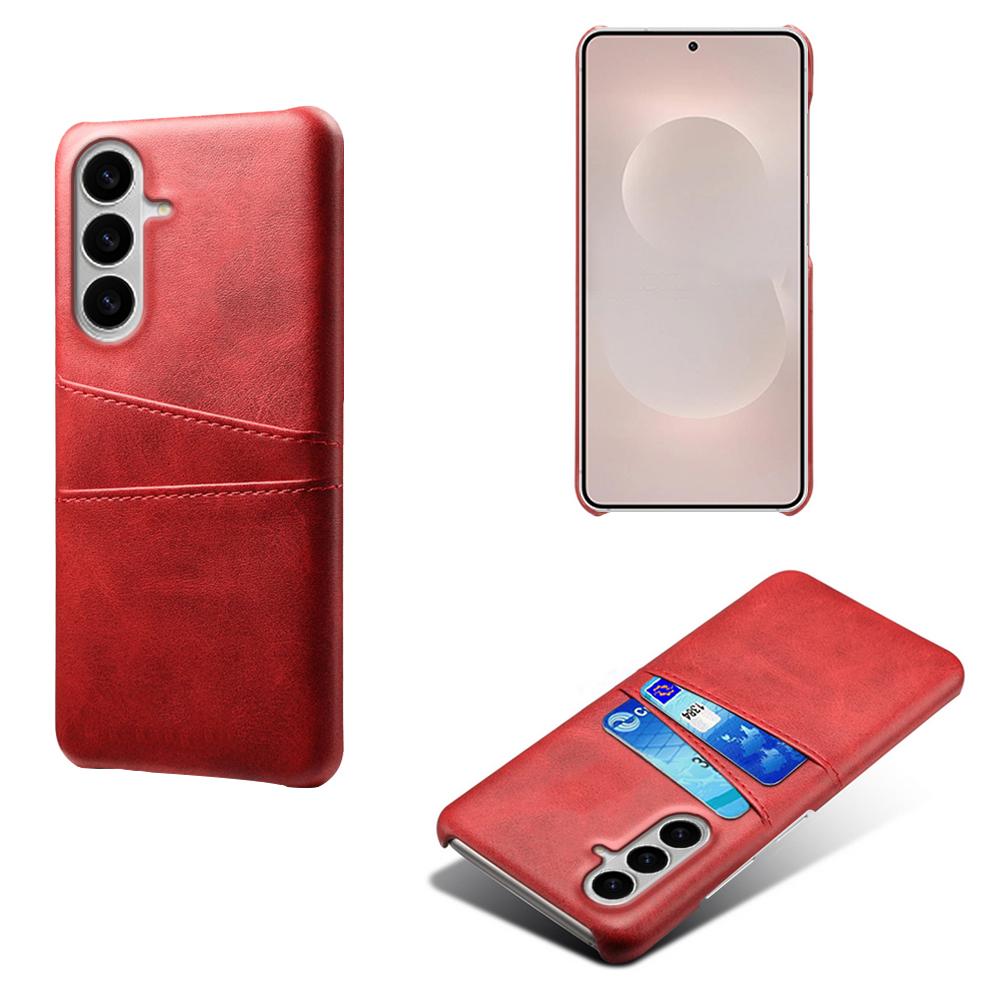 For Samsung Galaxy S26+ Case Dual Card Slots PU Leather + Hard PC Phone Cover