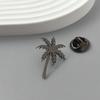 Three Dimensional Coconut Tree Brooch Cufflinks Creative Personality Simple Versatile Cutting Accessories Jewelry