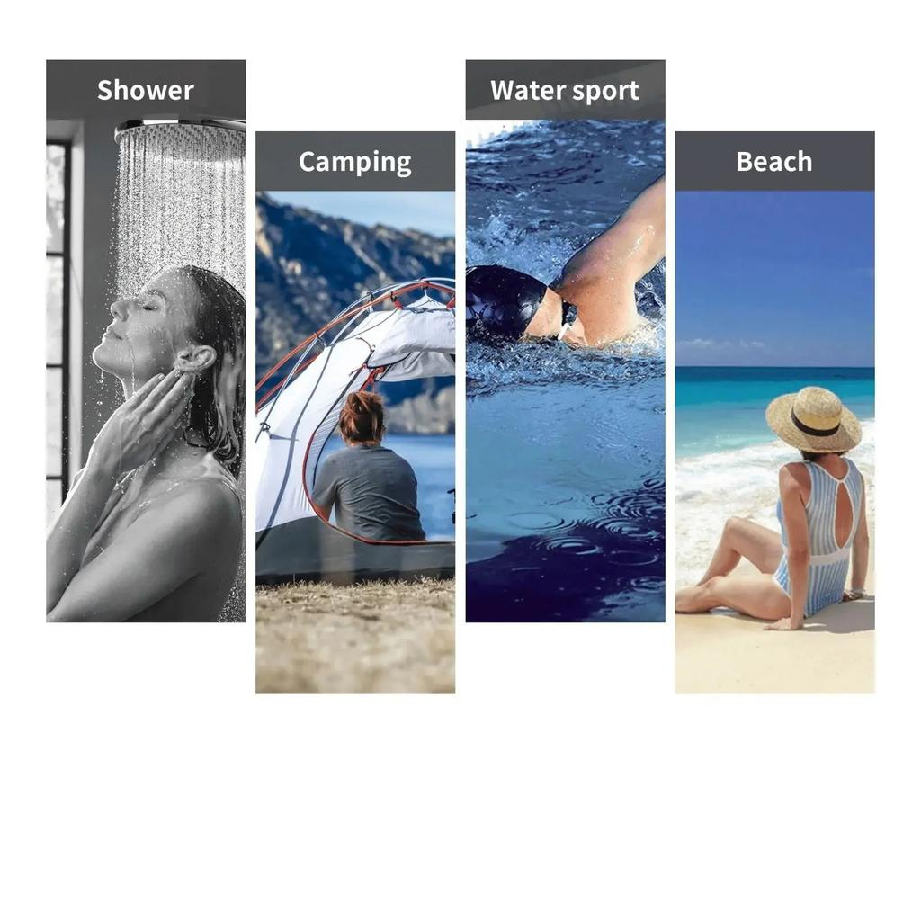 Tropical blue striped beach towel, lightweight and soft swimming pool towel, essential beach item