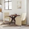 Dining Chairs with Casters 2 pcs Cream 57 x 66 x 94 cm Fabric
