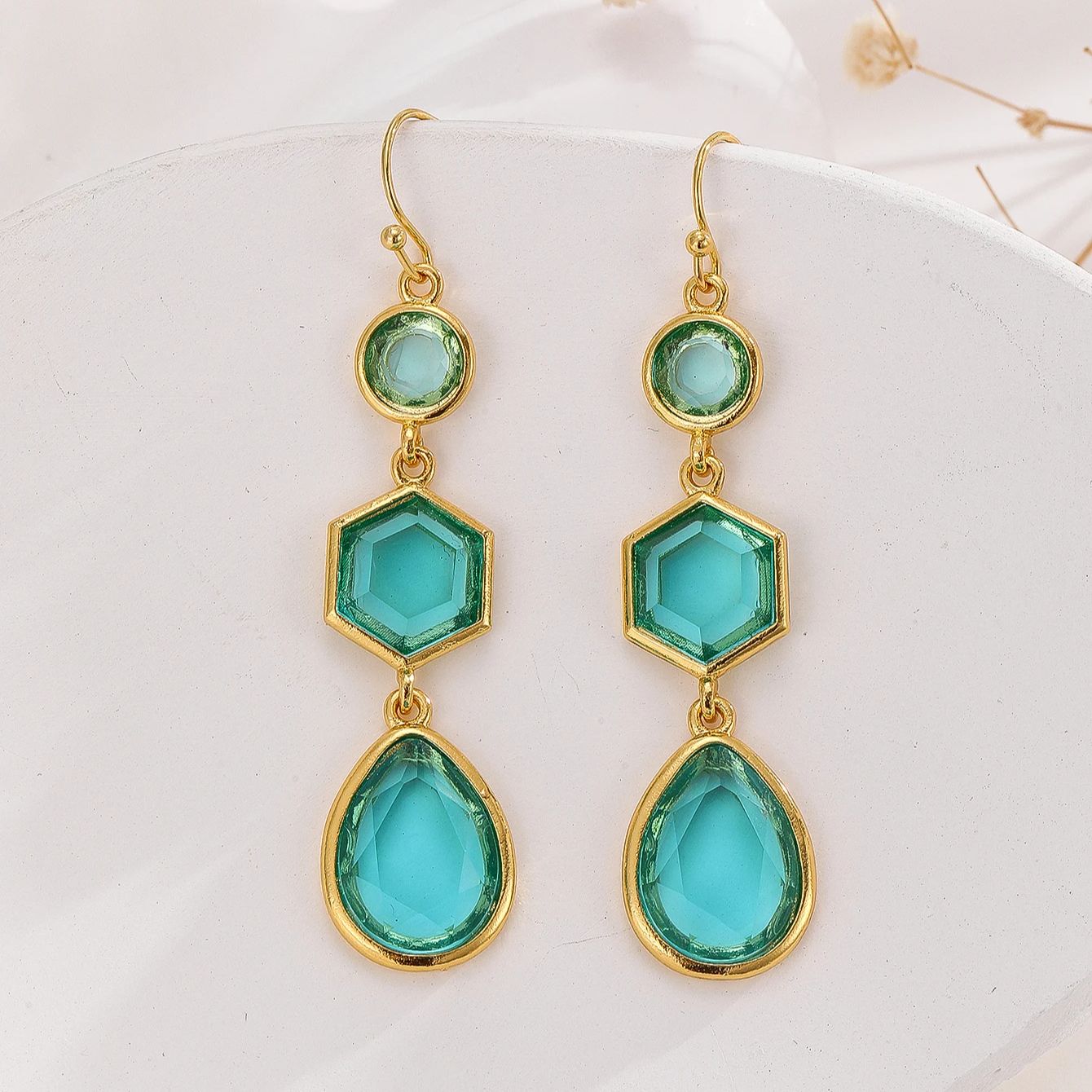 Изысканные серьги золотого цвета для женщин, креативные серьги в этническом стиле с имитацией кристаллов, праздничные украшения, подарки