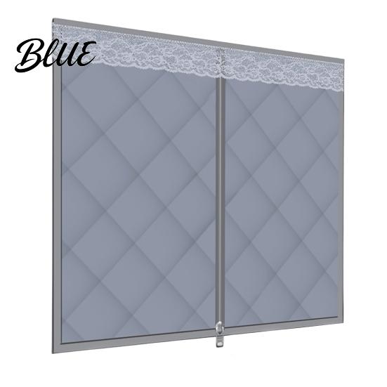 Reusable Window Insulation Winter Thermal Insulation Hook-and-Loop Cover with Zipper Quilted Energy Efficient Curtains Oxford Cloth for Cold