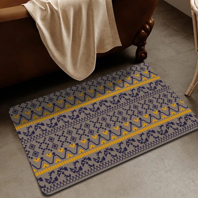 Bohemian Pattern Carpet for Living Room Bedroom Laundry Stain Resistant Non-Shedding Rug Perfect Home Decor Mechanical Wash Mat