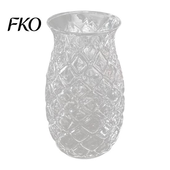 Ice Juice Glass Pineapple Embossed Cup, 480ml Juicer Tumbler for Cold Drinks, Soda Coffee Cup Water Home Bar, Vintage Gift Women High Borosilicate 1pc