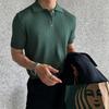 Herrenhemd im Hongkong-Stil: Trendiges Oversized-T-Shirt mit kurzen Ärmeln, einfarbig, leicht gestrickt für den Sommer