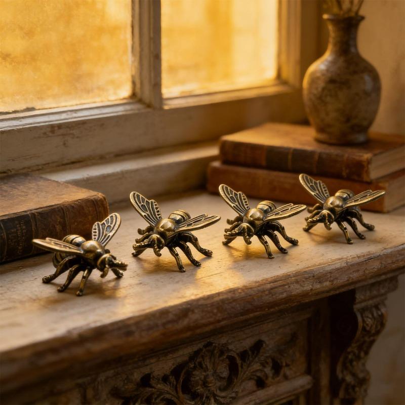 10-1 Stück Legierung Biene Insekt Honigbiene Figuren Miniaturen Handwerk Sammlung Schreibtisch Kleine Ornamente Heimdekorationen Zubehör