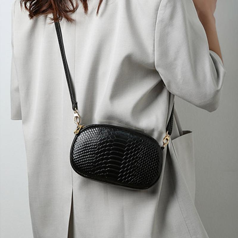 One-shoulder Messenger Women's Bag Crocodile Pattern First Layer Cowhide