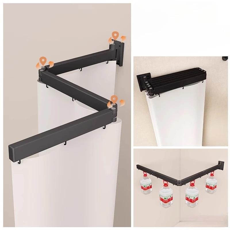 L Shape Folding Shower Curtain Suction Cup No Drilling Bathroom Dry And Wet Separation Waterproof Toilet Corner Shower Partition