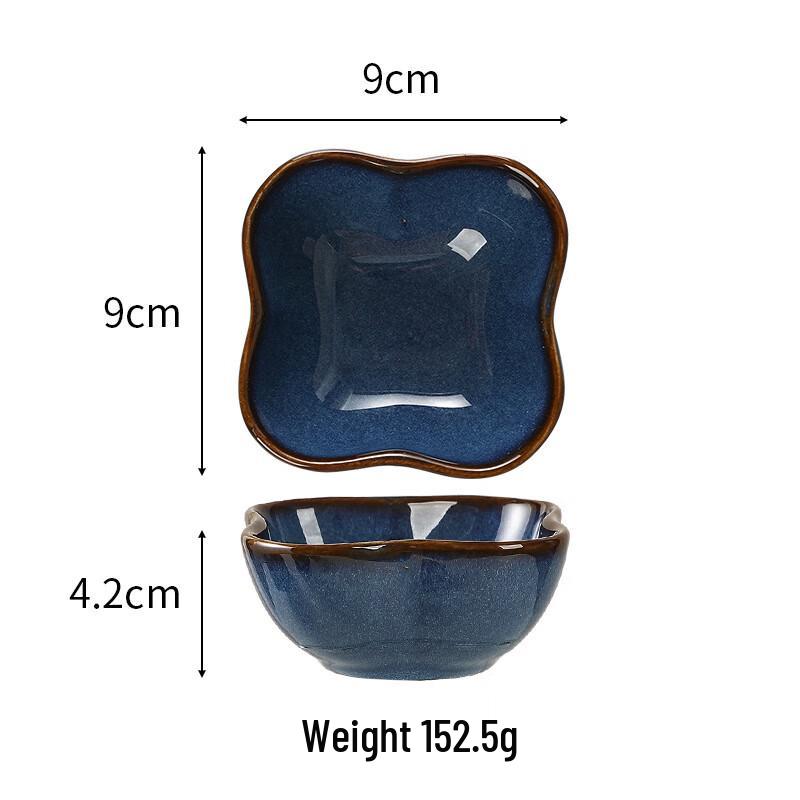 ZISIZ Kiln-Fired Ceramic Floral Snack & Seasoning Plates