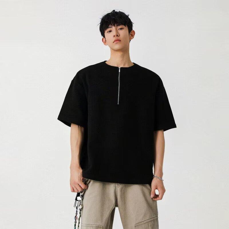 Short Sleeve T-shirt Men's Fashion Brand Summer Loose Half Sleeve 2024 New Internet Celebrity Fashion Ins Simple Printed Top