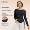 Women's Mesh Long Sleeve Quick-Dry Yoga Top - Breathable, Transparent, Loose Fit Fitness T-Shirt