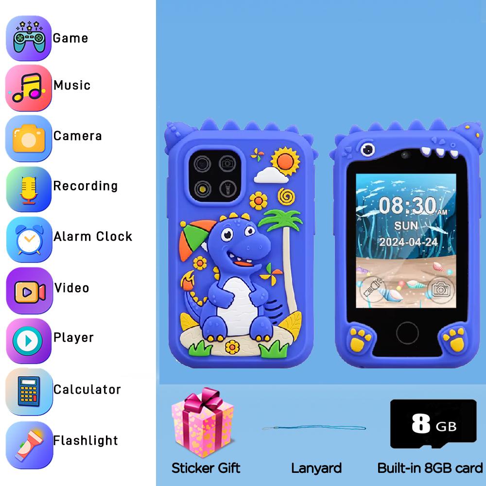 Children Phone Camera Toys Mp3 Music Player 20 Puzzle Games Tooddler Leaning Toys for Girls Boys Birthday Gifts With 8G