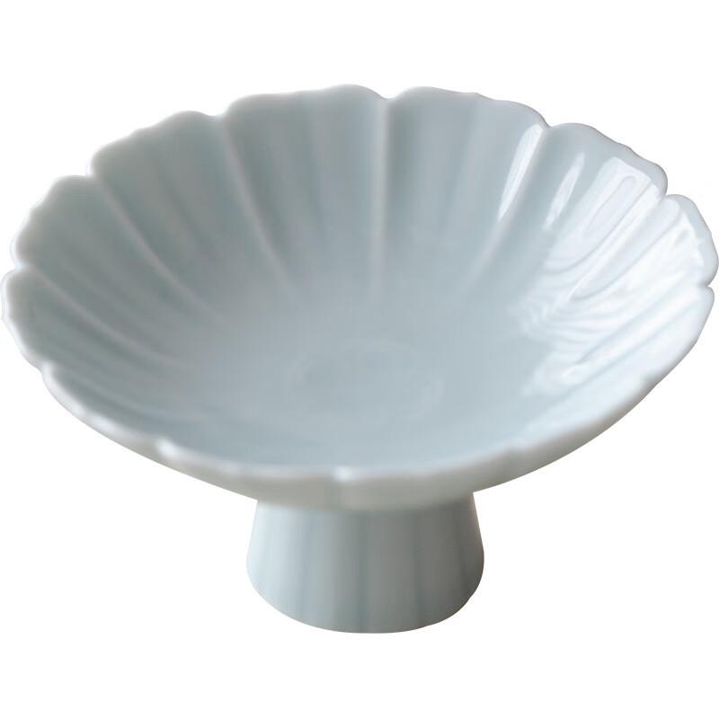 Zhishi Chinese Retro Ceramic High-Footed Snack Plate