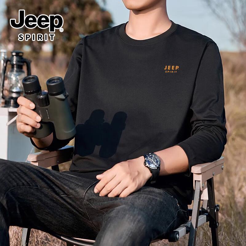 JEEP SPIRIT Men s Heavyweight Cotton Long Sleeve T-Shirt 2XL
