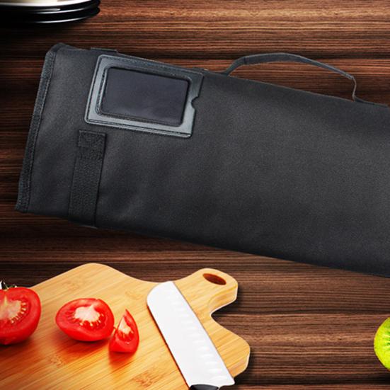 Chef Cutter Case Large Capacity Multi Slots Stain Resistant Sturdy Handle Easy To Carry Storage Oxford Cloth Strong Bearing Chef Roll Bag Kitchen