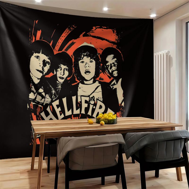 S-Stranger T-Things Hellfire Club Tapestry Wall Hanging Banner Background Backdrops Living Room Cloth Bedroom Party Decor Gift