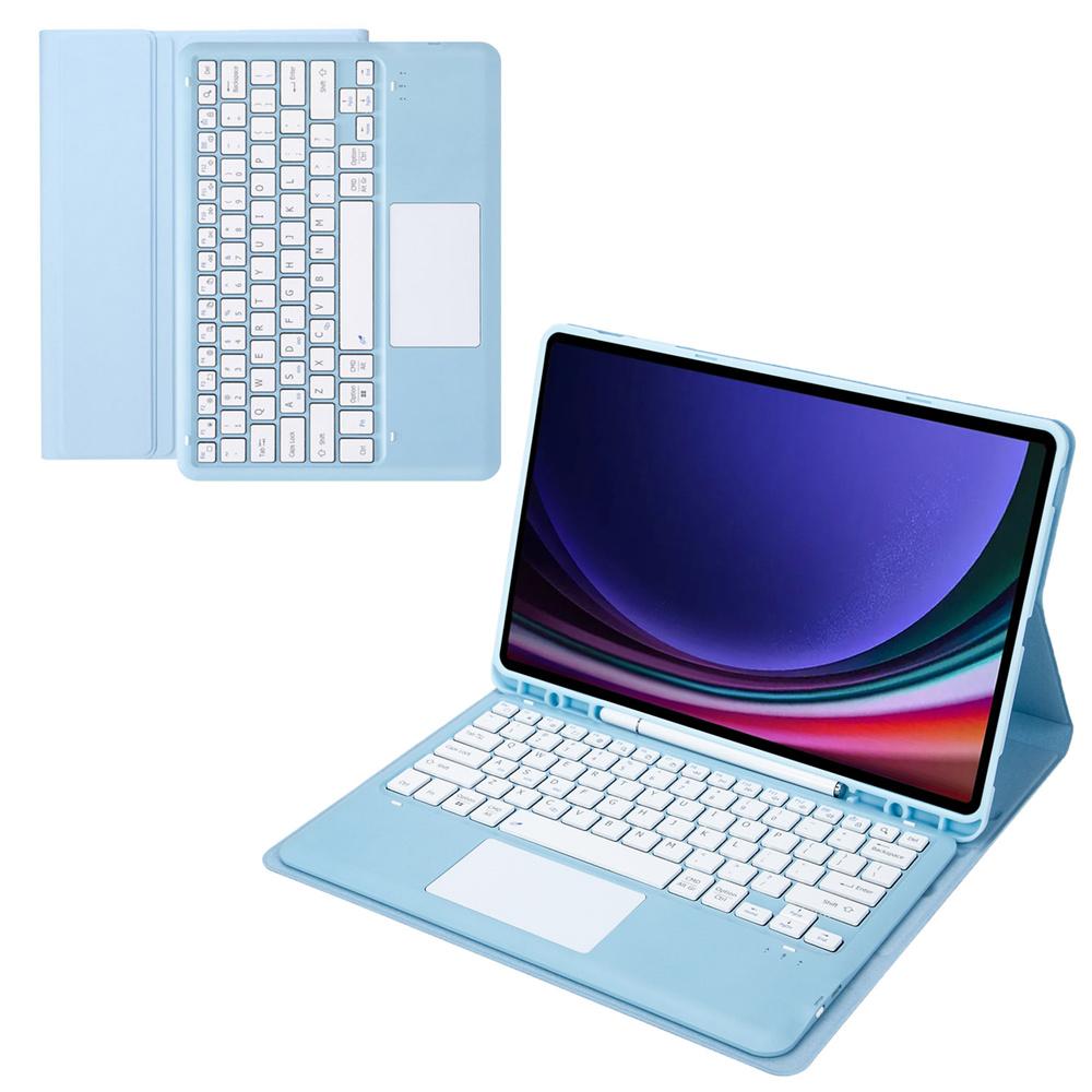 

A810B-A For Samsung Galaxy Tab S10+/S9 FE+/S9+ 12.4 X610/X616 Bluetooth-compatible Keyboard with Touchpad Pencil Slot Tablet Case Baby Blue