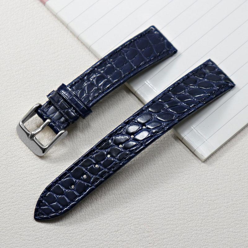 13 14 16mm 18mm 19mm 20mm Thin Soft crocodile leather strap For Longines L4 L2 VC MIDO Cartier Pin buckle brown blue WatchBand