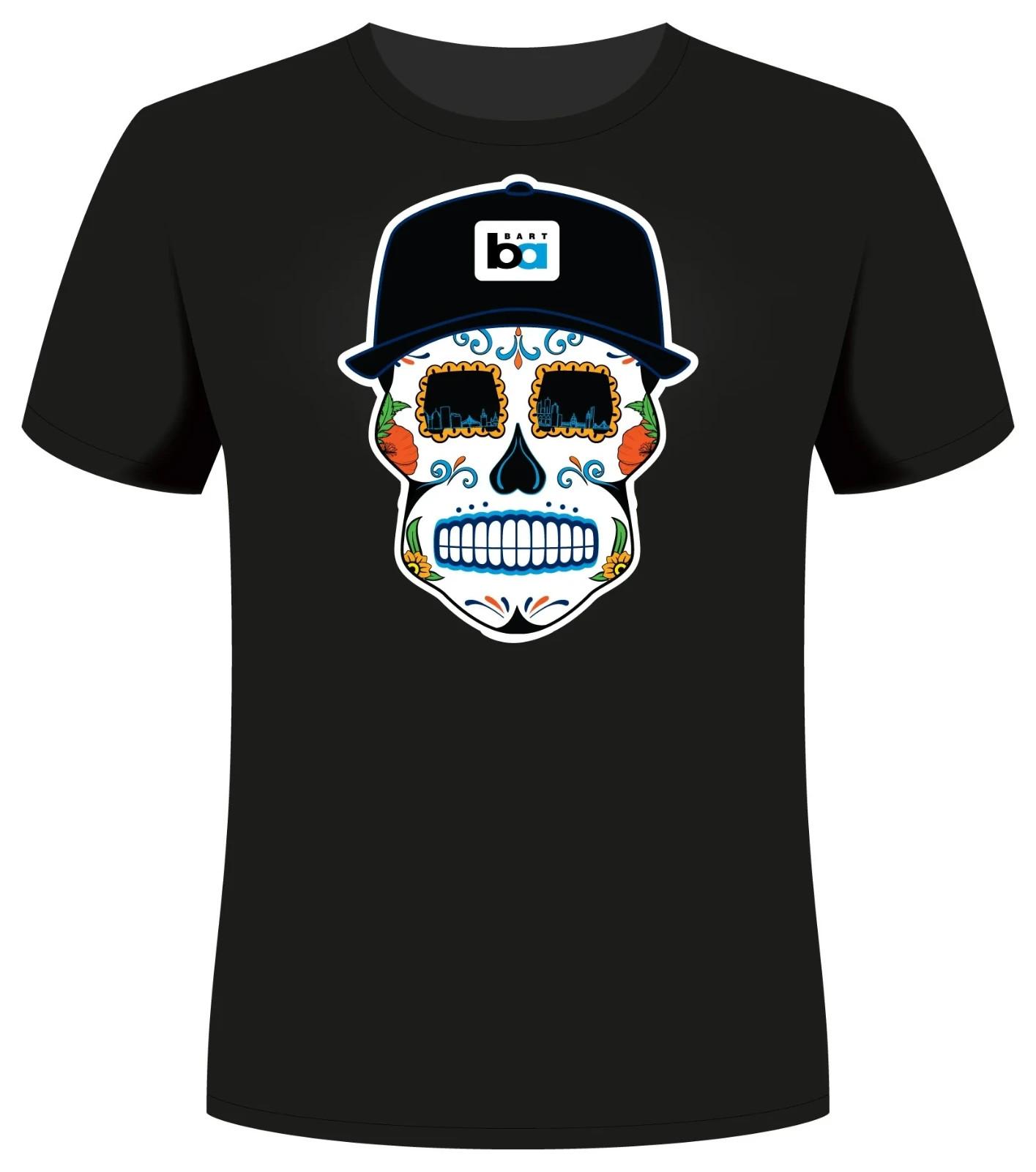

BART Bay Area Rapid Transit Dia De Los Muertos Sugar Skull Shirt XL Extra Large 5XL різнокольоровий