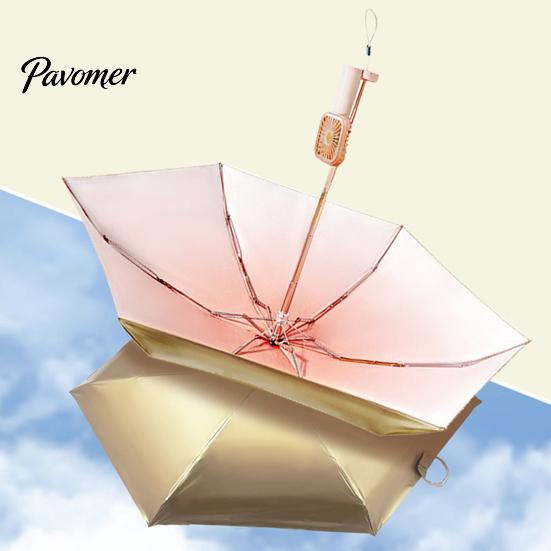 Paraguas Ventilador Cortavientos Protección Solar Ligero Recargable Bloqueo UV Mini Viaje Portátil Impermeable Plegable Lluvia