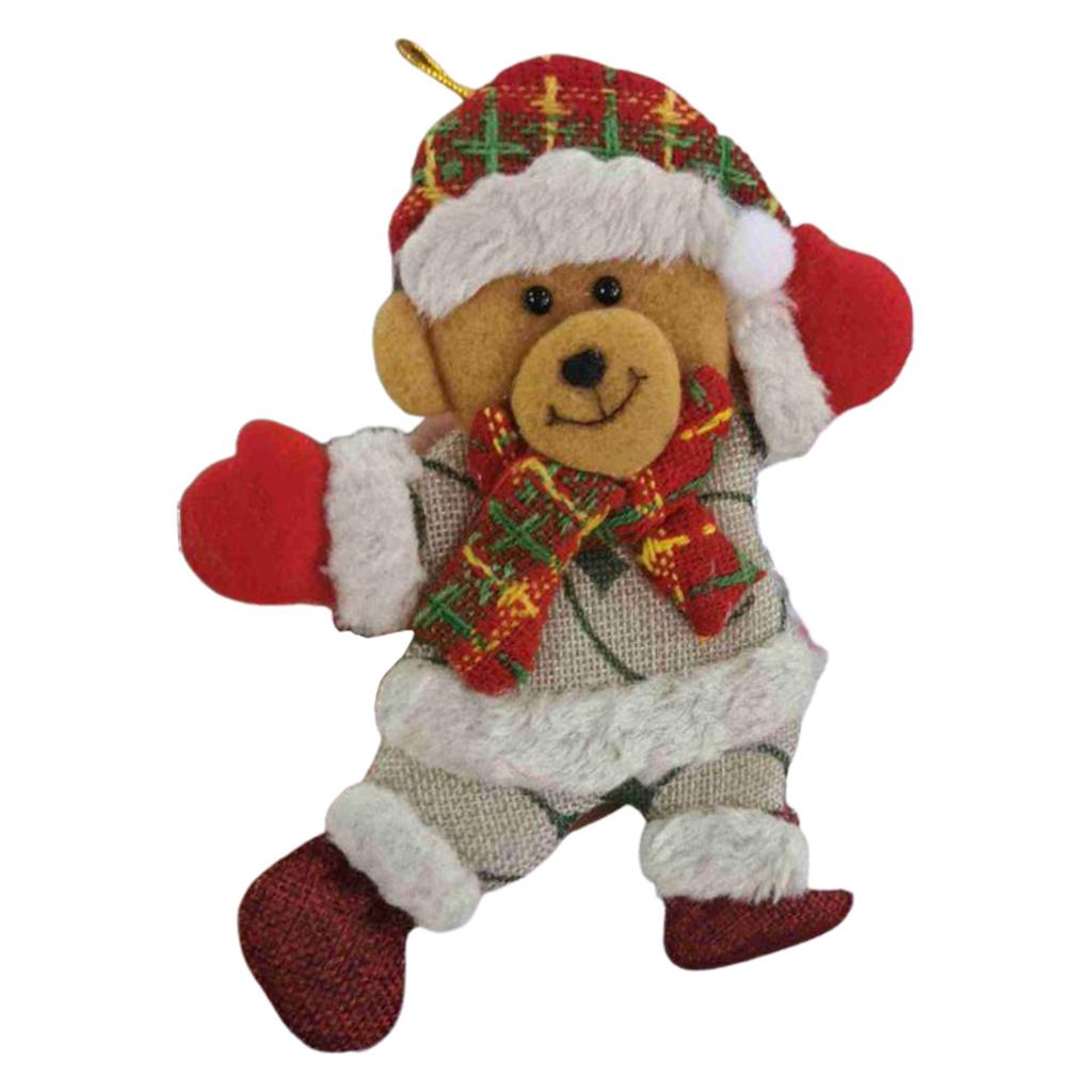 Christmas Plush Bear Doll DIY Ornaments Snowman Old Man Elk Santa Hat Star xmas Tree Hanging Toys  Christmas Tree Decoration