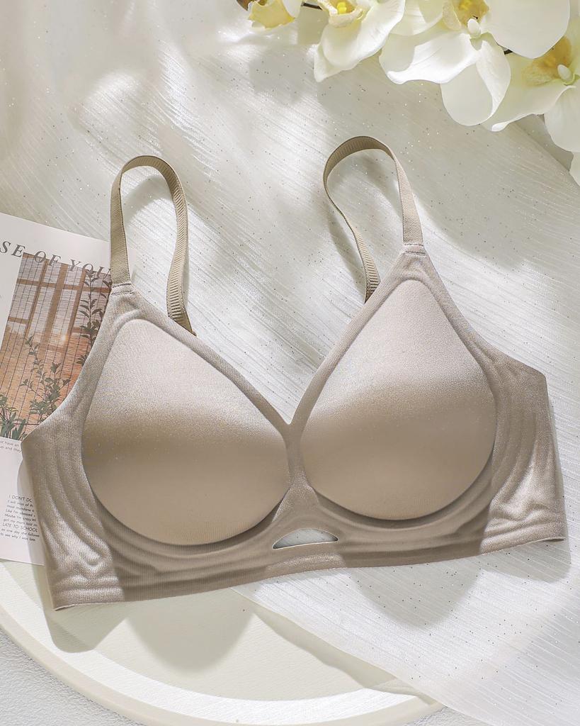 Summer light luxury smooth jelly glue underwear women's non-magnetic no steel ring adjustment soft support bra
