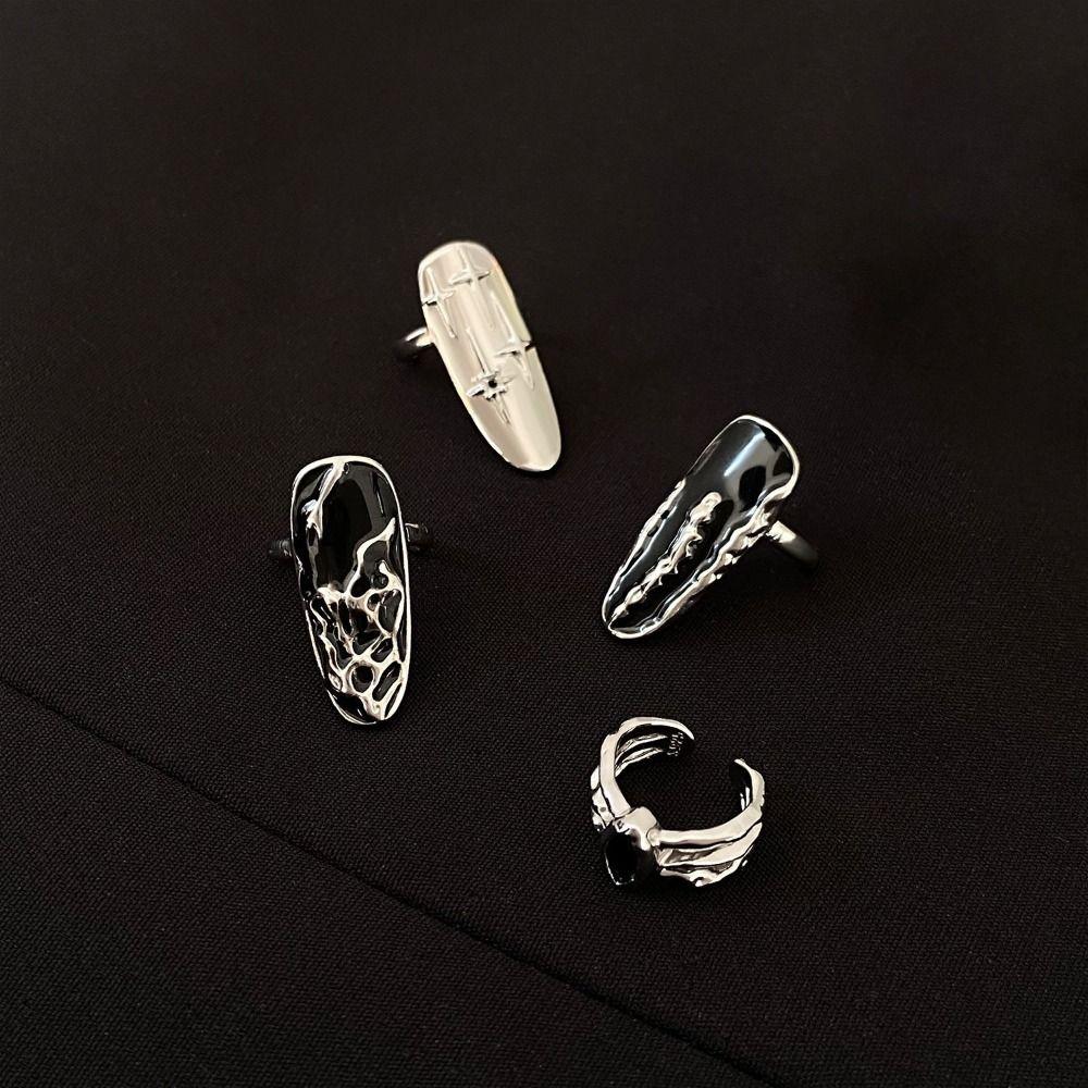 Heart Shape Nail Cover Adjustable Decorative False Nail Ring New Design Nail Ring  Photo Props