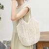 Casual Large Capacity Woven Shoulder Bag Hollow Out Knitted Beach Straw Bag Handmade Underarm Bag for Women